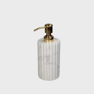 Soap Dispenser Marble White m/riller 8x8x19 cm