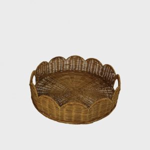 Rundt brett Rattan Natural 40x40x10 cm