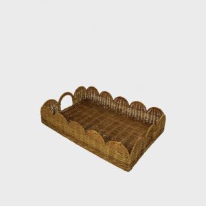 Rektangulært brett Rattan Natural 45x30x10 cm