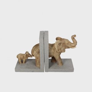 Bokstøtte Elefant Polyresin Natural 25.5x8.8x15.5 cm