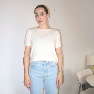 Anne kortermet Cream melange Cashmere Blend