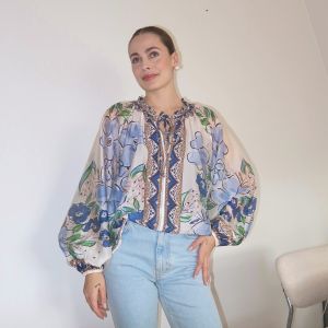 Blåmønstrete bluse Sas Senses One Size