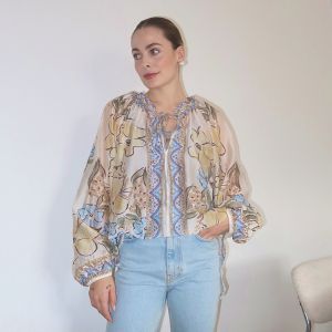 Gulmønstrete bluse Sas Senses One Size