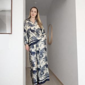 Bukse m/snøring Navy Print One Size