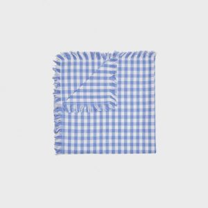 Serviett m/fryns blårutete