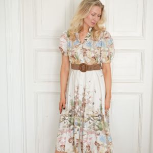 Lumine kjole m/belte Creme pastell One Size