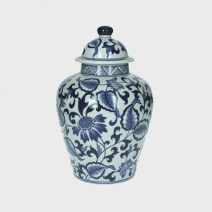 Porselenskrukke m/lokk 26x16x16cm