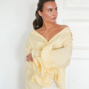 Bluse m/volangerm lysegul One Size