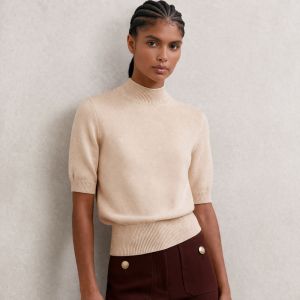 Aria Funnel Neck Top Neutral