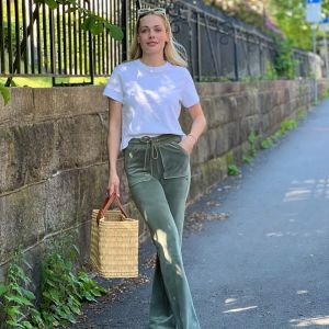 Amber Velour Pant - Grønn