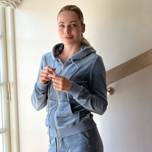Amber Velour Jacket - Blågrå