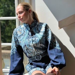Paisley Bluse - Navy