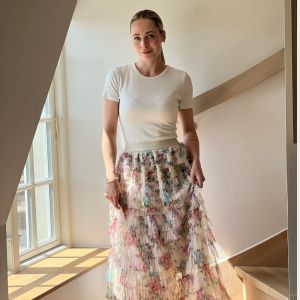 Kappeskjørt tyll blomstermotiv, one size