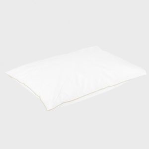 Percale Øko Putevar hvit m/beige piping,50x70