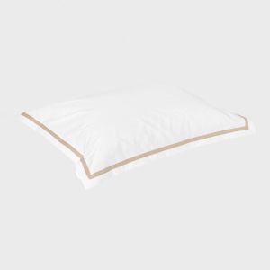 Percale Øko Putevar m/beige bånd,50x70