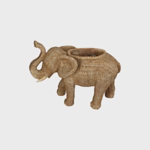 Blomsterpotte Elefant Polyresin Natural 32x16x24 cm