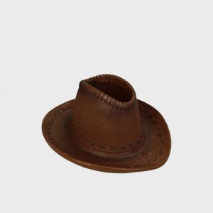 Planter Cowboy Hat Polyresin Brown 31.5x27x13.5cm