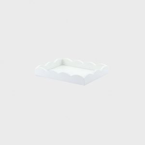 Scalloped brett White 28x20 cm