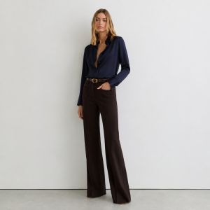 Ameira Silk Satin Shirt Navy