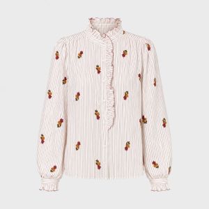 Striped Shirt with Embroidery