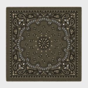 Large Paisley Pattern Kaki Scarf