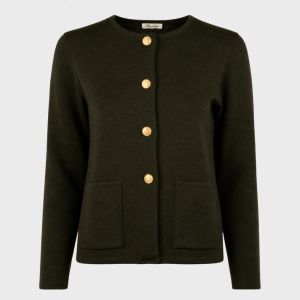 Stina Knitted Cardigan Dark Green