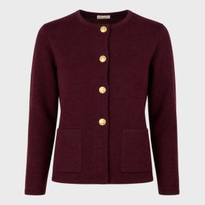 Stina Knitted Cardigan Dark Red
