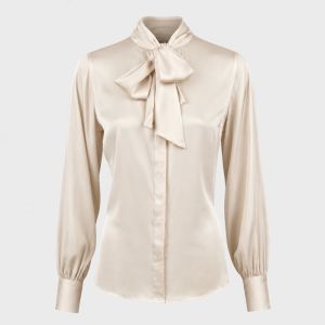 Selma Blouse Bowtie Champagne
