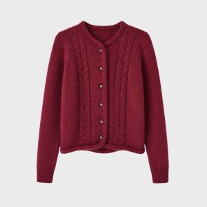 Edge Cardigan Bordeaux Mohair