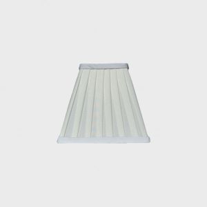 White Pleated Square lampeskjerm L