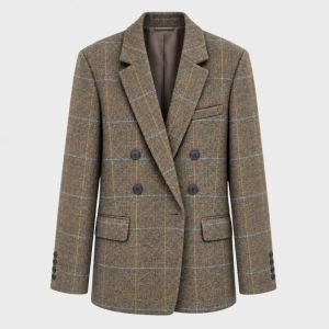 Stephanie Check Blazer Green and Blue