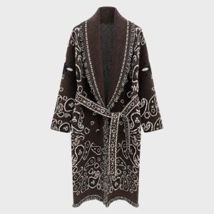 Maxi Paisley Jacket Brown One Size