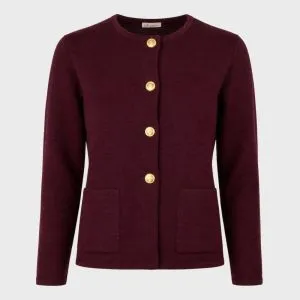Stina Knitted Cardigan Dark Red