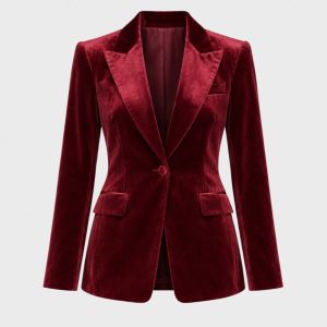 Velour Blazer Bordeaux