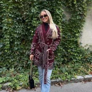 Orlinn frynsejakke Bordeaux One Size AW26