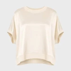 Sunny T-shirt m/ribbkant Creme One Size