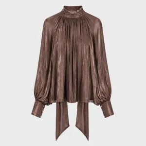 Lumine Choco bluse m/knyting bak One Size
