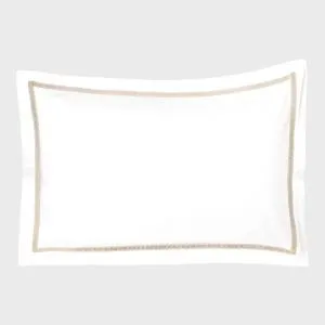 Sateng Egyptisk Bomull Putevar m/beige hullsøm, 50x70