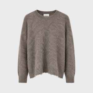 Wool and Cashmere Round Neck Taupe One Size