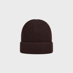 Rib Beanie Dark Brown
