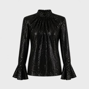 Party Top Open Back Black